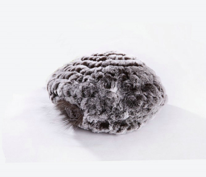 Autumn and winter fur rabbit beret hat warm caps cold-proof rex rabbit hair hat - Coffee
