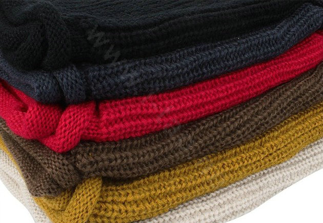 Fashion Unisex Winter knitting Wool Collar Neck Warmer woman Ring Scarf Shawl - Black