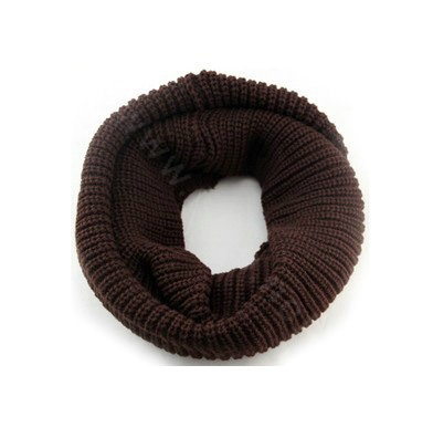 Fashion Unisex Winter knitting Wool Collar Neck Warmer woman Ring Scarf Shawl - Coffee