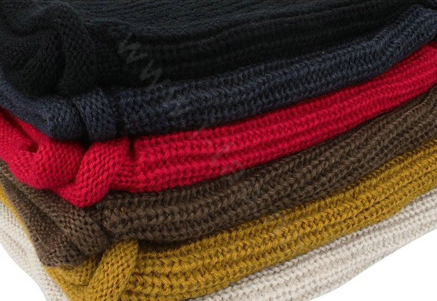 Fashion Unisex Winter knitting Wool Collar Neck Warmer woman Ring Scarf Shawl - Coffee