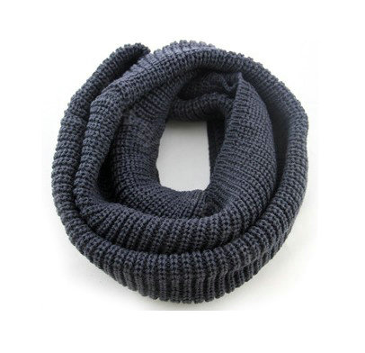 Fashion Unisex Winter knitting Wool Collar Neck Warmer woman Ring Scarf Shawl - Dark grey