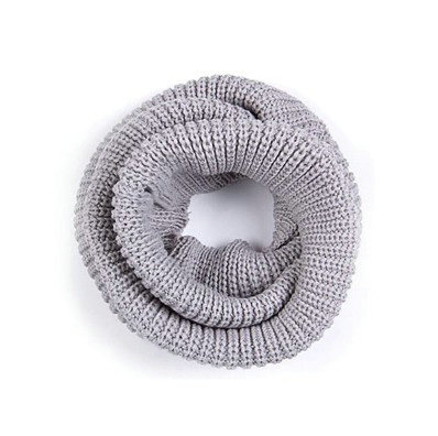 Fashion Unisex Winter knitting Wool Collar Neck Warmer woman Ring Scarf Shawl - Grey