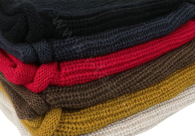 Fashion Unisex Winter knitting Wool Collar Neck Warmer woman Ring Scarf Shawl - Grey