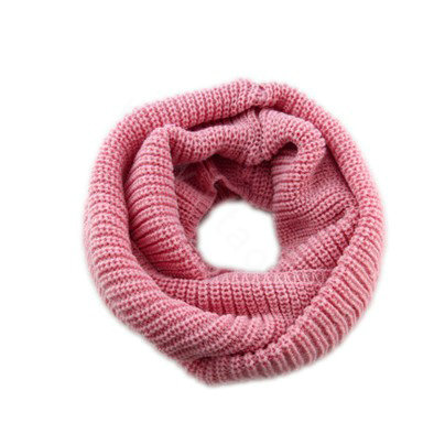 Fashion Unisex Winter knitting Wool Collar Neck Warmer woman Ring Scarf Shawl - Pink