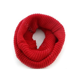 Fashion Unisex Winter knitting Wool Collar Neck Warmer woman Ring Scarf Shawl - Red