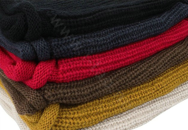 Fashion Unisex Winter knitting Wool Collar Neck Warmer woman Ring Scarf Shawl - Rose
