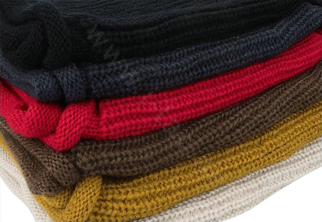 Fashion Unisex Winter knitting Wool Collar Neck Warmer woman Ring Scarf Shawl - White