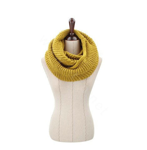 Fashion Unisex Winter knitting Wool Collar Neck Warmer woman Ring Scarf Shawl - Yellow