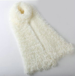 Fashion Women soft feather yarn knitted scarf shawls warm Neck Wrap tippet - Ivory