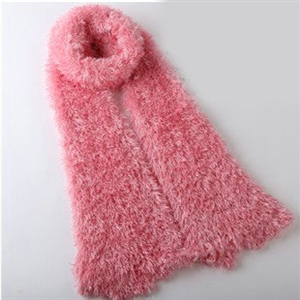 Fashion Women soft feather yarn knitted scarf shawls warm Neck Wrap tippet - Light red