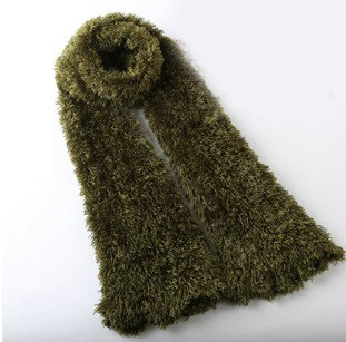 Fashion Women soft feather yarn knitted scarf shawls warm Neck Wrap tippet - Olive green