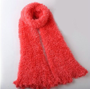 Fashion Women soft feather yarn knitted scarf shawls warm Neck Wrap tippet - Orange pink