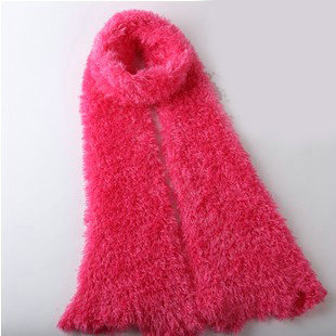 Fashion Women soft feather yarn knitted scarf shawls warm Neck Wrap tippet - Peach