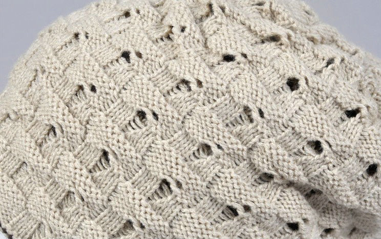 Fashion autumn winter wool hat women or man warm casual knitted caps - Beige