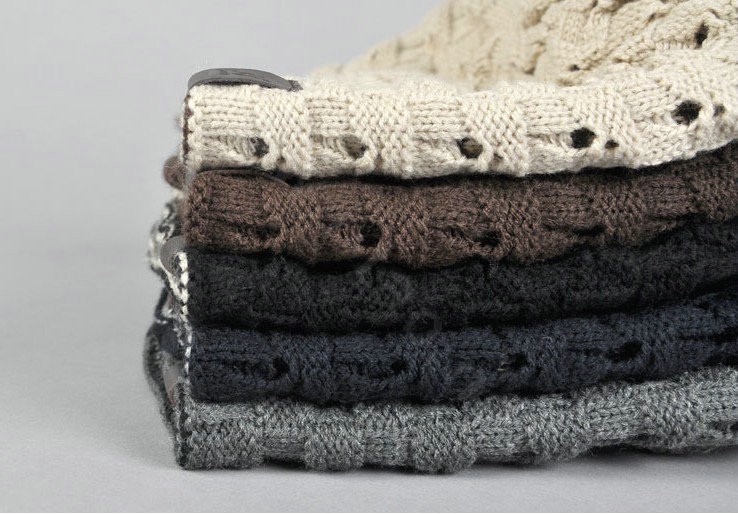 Fashion autumn winter wool hat women or man warm casual knitted caps - Black
