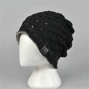 Fashion autumn winter wool hat women or man warm casual knitted caps - Black