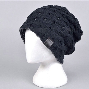 Fashion autumn winter wool hat women or man warm casual knitted caps - Dark Blue