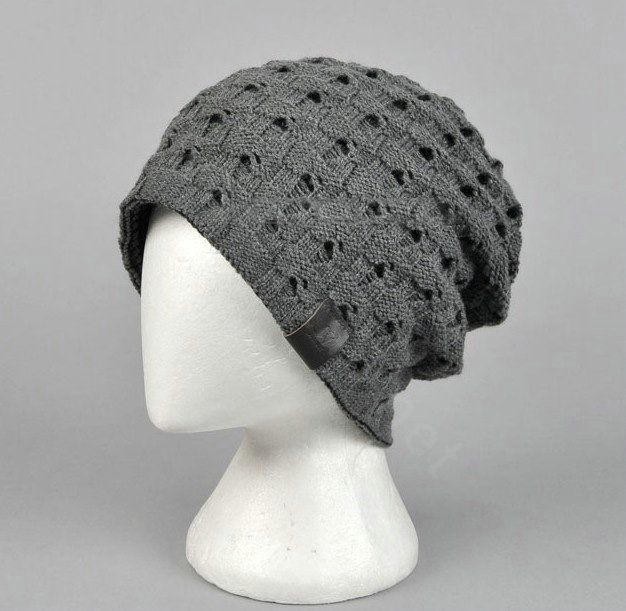 Fashion autumn winter wool hat women or man warm casual knitted caps - Gray