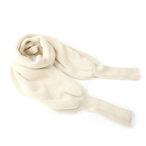 Fashion women Long Wool knitted capes warm scarf shawls Neck Wrap tippet with sleeves - Beige