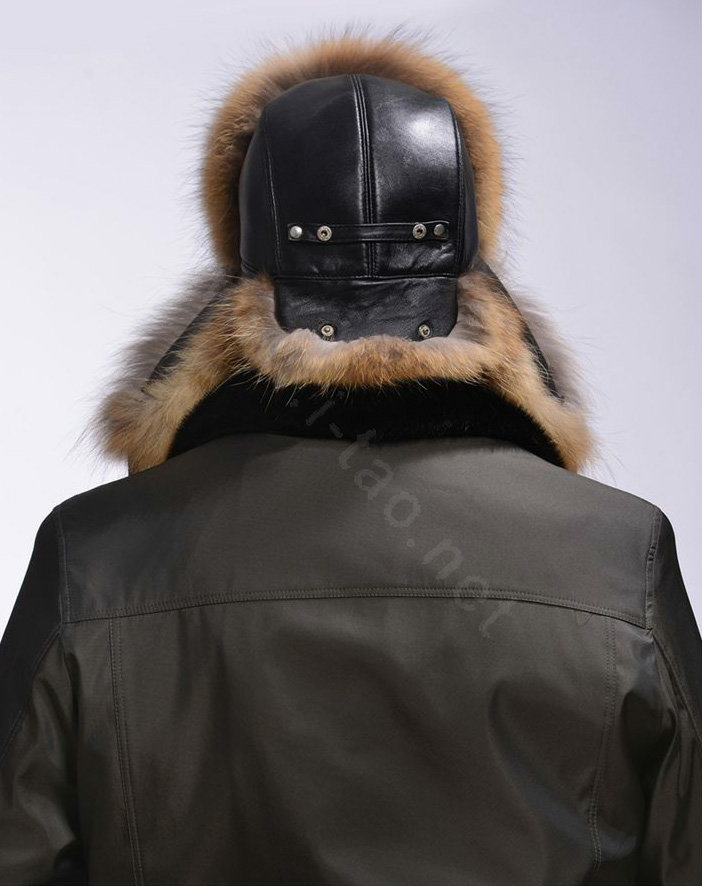 Fox fur leifeng hat man thermal winter windproof Ear protector male genuine leather Caps - Brown