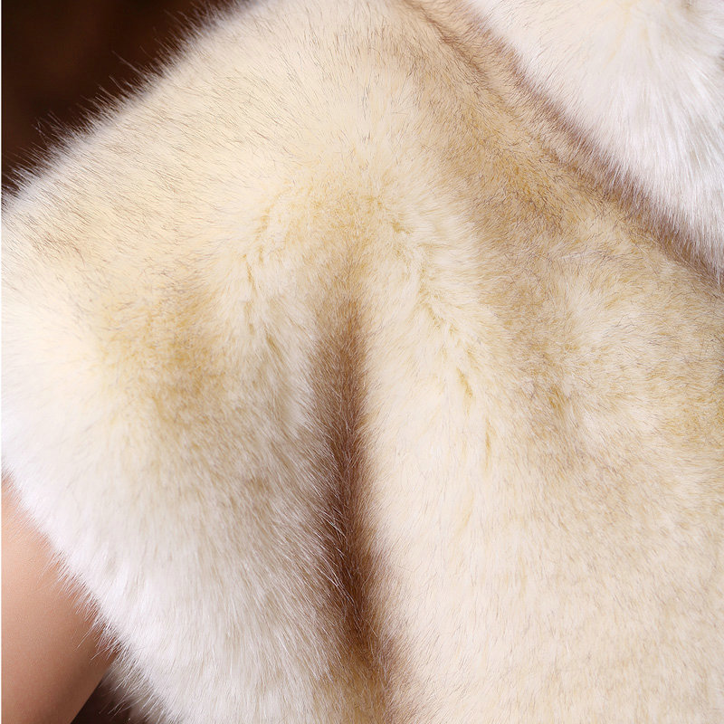 White Mink short design fur shawl Women fur vest Winter tippet Cape coat L size