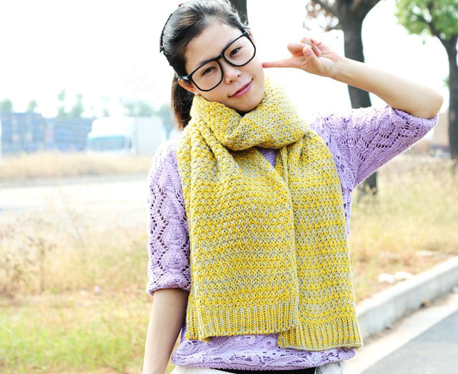 Woman Winter knitting Thicken long Wool Scarf Shawl Unisex Neck Warmer - Light Yellow