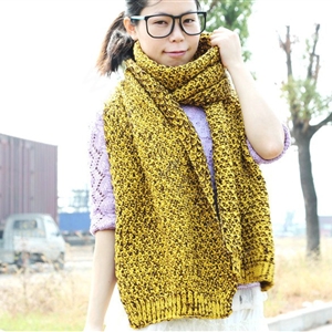 Woman Winter knitting Thicken long Wool Scarf Shawl Unisex Neck Warmer - Yellow