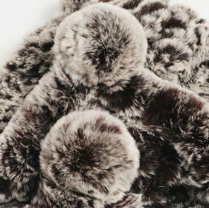 Women Rex Rabbit Fur Hats Knitted Thicker Winter Warm fur ball Ear protector Caps - Black