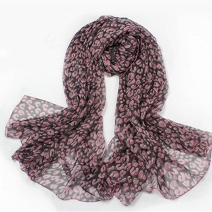 Fashion long soft animal print shawl scarf women warm silk leopard chiffon scarves - Pink