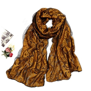 High-end Fashion long scarf shawl women warm silk lace wrap scarves - Yellow