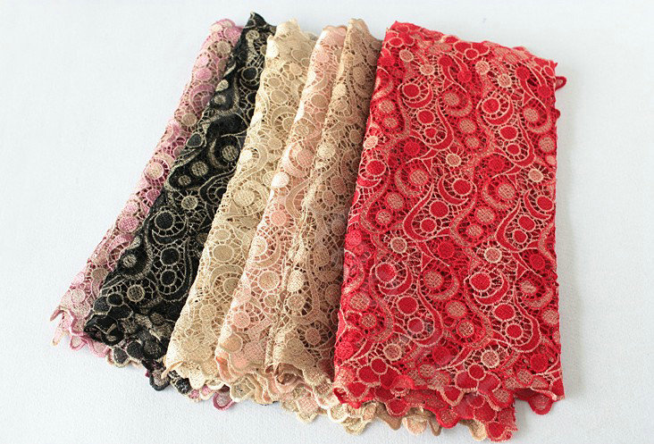 High end fashion embroidery flower lace silk scarf shawl women hollow wrap scarves - Purple