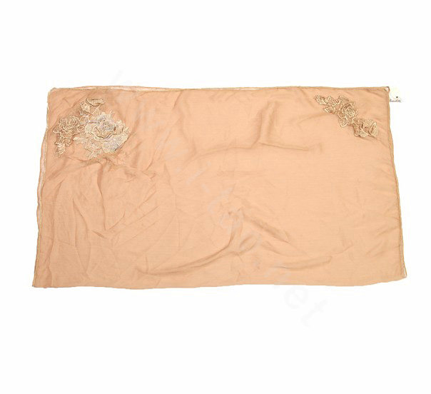 High end fashion flower triangle silk scarf shawl women soft thin wrap scarves - Khaki