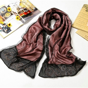 High end fashion long 100% silk scarf shawl women warm diamond wrap scarves - Pink