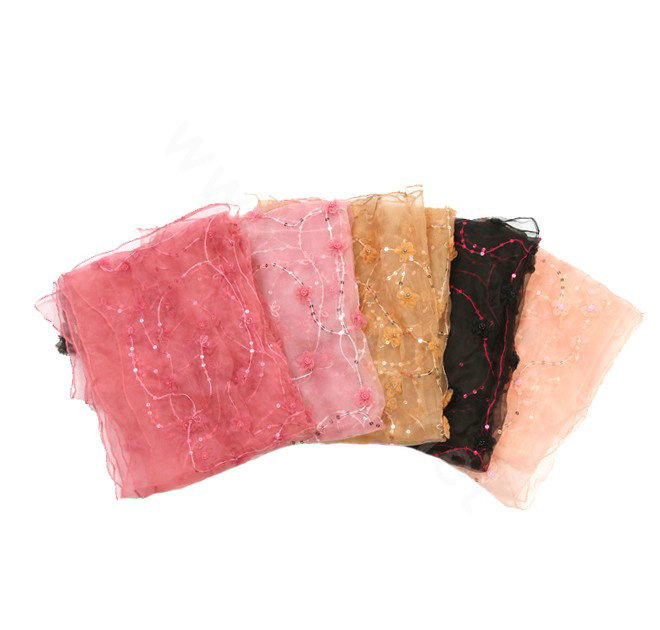 High end fashion long flower mulberry silk scarf shawl women soft thin wrap scarves - Black