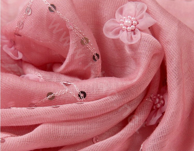 High end fashion long flower mulberry silk scarf shawl women soft wrap scarves - Pink
