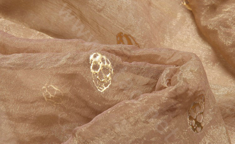 High end fashion long silk skull scarf shawl women warm wrap scarves - Khaki
