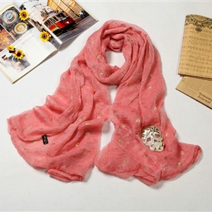 High end fashion long silk skull scarf shawl women warm wrap scarves - Watermelon red