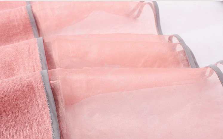 High-end fashion women 100%silk long soft two layer warm scarf shawl wrap - Pink