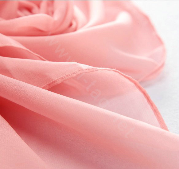 High-end fashion women big long embroidery chiffon silk scarf shawl wrap - Pink