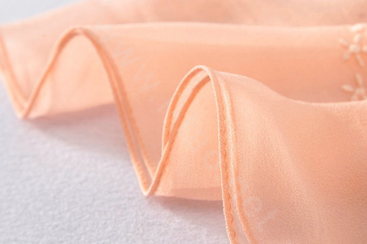 High-end fashion women long diamond embroidery mulberry silk scarf shawl wrap - Orange