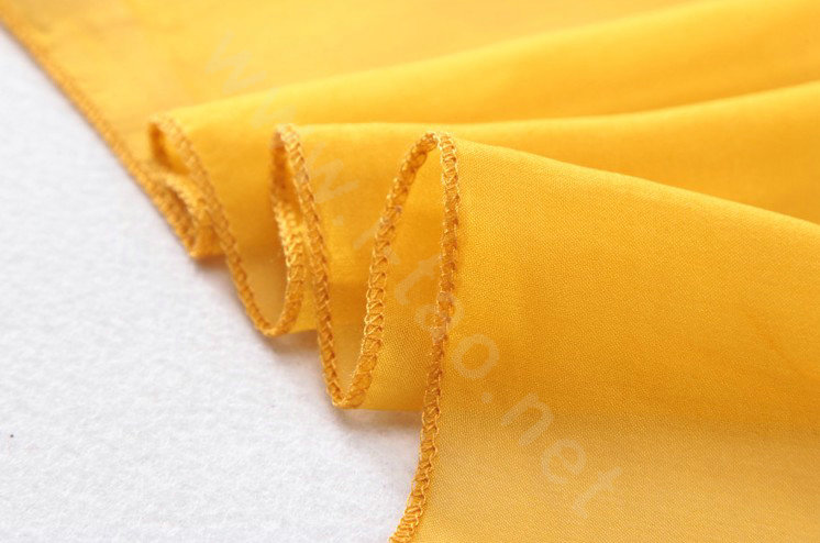 High-end fashion women long floral diamond lace chiffon silk scarf shawl wrap - Yellow