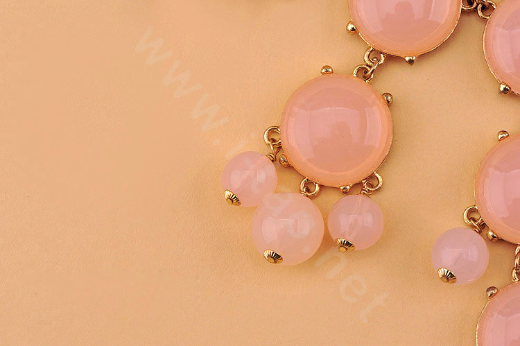 High-end fashion women choker sweet exaggeration luxury candy bib necklace - Crystal Pink