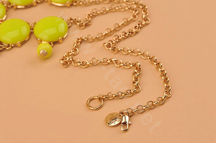 High-end fashion women choker sweet exaggeration luxury candy bib necklace - Green