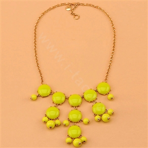 High-end fashion women choker sweet exaggeration luxury candy bib necklace - Green