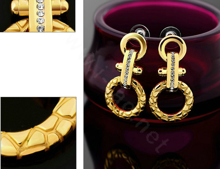 Luxury crystal diamond the dreamer dangle earrings 18k gold plated - Gold