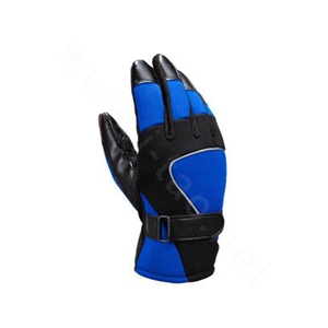 Allfond Man winter warm outdoor sport windproof ski motorcycle riding buckle leather Gloves - Blue black
