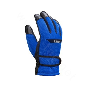 Allfond men winter thermal outdoor sport cold-proof ski motorcycle riding leather Gloves - Blue