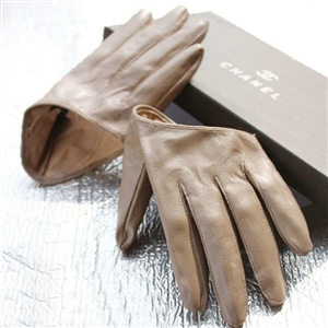 Fashion Women Genuine Leather Sheepskin Half Palm Short Gloves Size S - Champagne