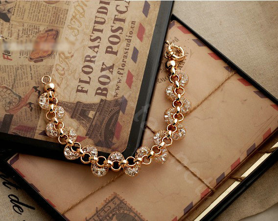 18k Rose Gold Plated Bracelets Bangles for Women champagne gold wire Zircon Crystal Jewelry