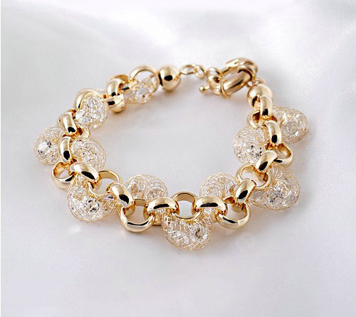 18k Rose Gold Plated Bracelets Bangles for Women champagne gold wire Zircon Crystal Jewelry